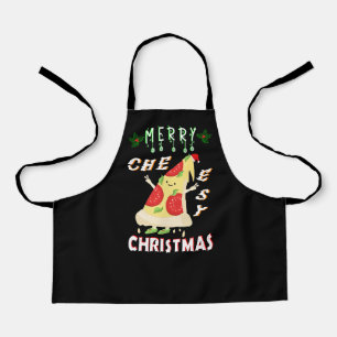 Vrolijk Cheesy Kerstmis Kerstmis Santa Pizza Kerst Schort