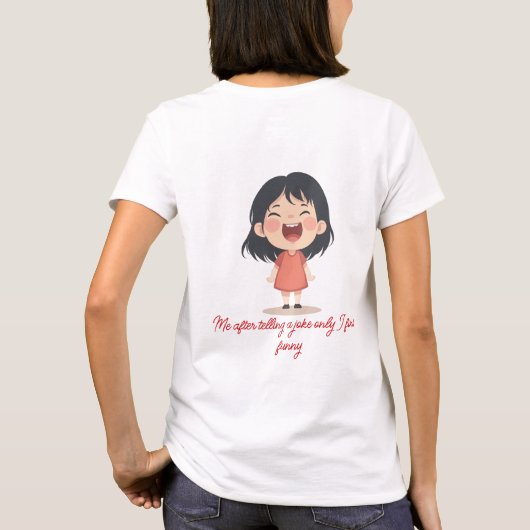Vrolijk Chibi meisje lacht T-shirt (Achterkant)