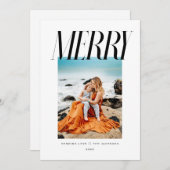 Vrolijk - Chic modern kerstontwerp Feestdagenkaart (Voorkant / Achterkant)