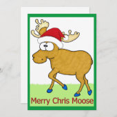 Vrolijk Chris Moose Kerstmis Feestdagenkaart (Voorkant / Achterkant)