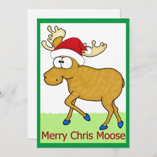 Vrolijk Chris Moose Kerstmis Feestdagenkaart (Voorkant / Achterkant)