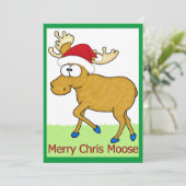 Vrolijk Chris Moose Kerstmis Feestdagenkaart (Staand voorkant)