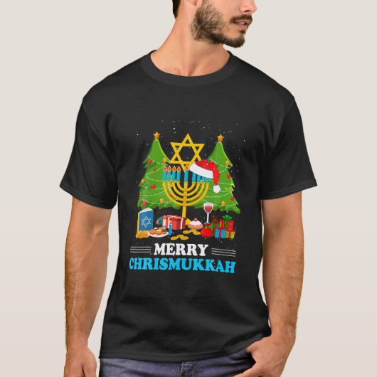 Vrolijk Chrismukkah Chanoeka Joodse Chanoeka T-shirt (Voorkant)