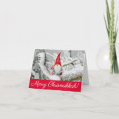 Vrolijk Chrismukkah Rood en Witte Elf met Cadeaus Kaart (Voorkant)