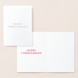 Vrolijk Chrismukkah rood int. letters - zilver / g Folie Kaarten