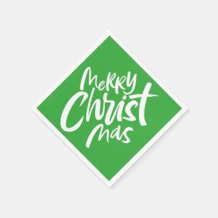 Vrolijk Christelijk Kerstmis Lettering Religious G Servet
