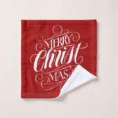 Vrolijk Christmas Christelijk Kalligrafie Script R Bad Handdoek (Wasdoekje)