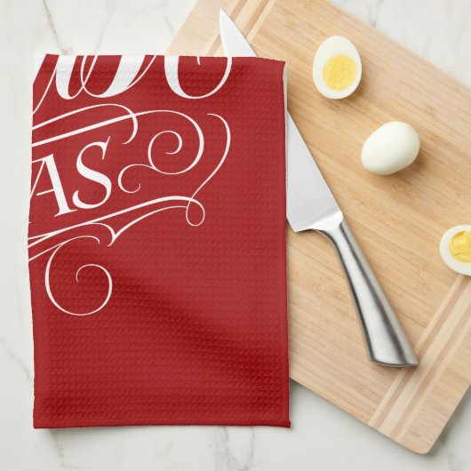 Vrolijk Christmas Christelijk Kalligrafie Script R Theedoek (Quarter Fold)