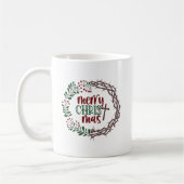 Vrolijk CHRISTmas Christelijke Schrift krans 11oz Koffiemok (Links)
