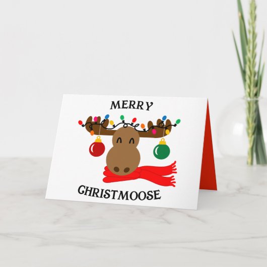 Vrolijk Christmoose gepersonaliseerde kerst Kaart (Voorkant)