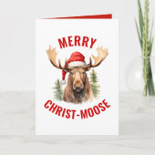 Vrolijk Christus-eland Grappige Kerstmis Moose Feestdagen Kaart (Voorkant)