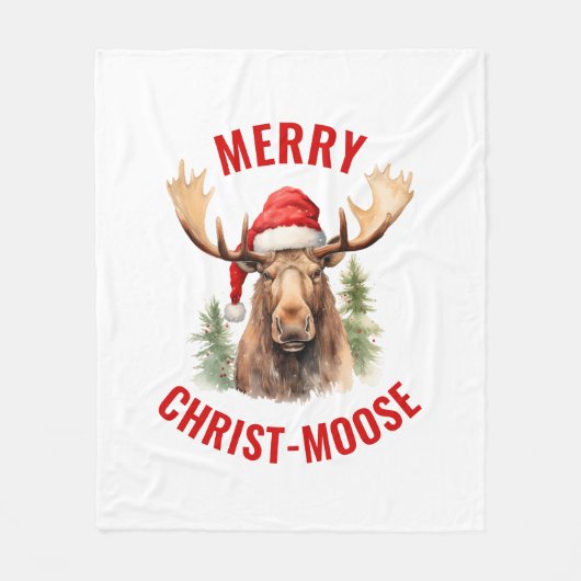 Vrolijk Christus-eland Grappige Kerstmis Moose Fleece Deken (Voorkant)
