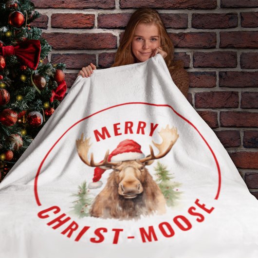 Vrolijk Christus-eland Grappige Kerstmis Moose Fleece Deken