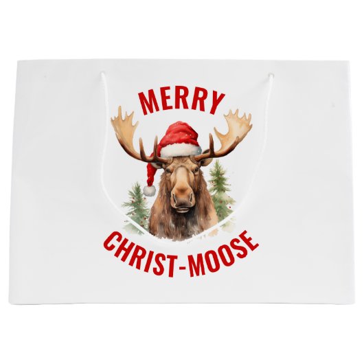 Vrolijk Christus-eland Grappige Kerstmis Moose Groot Cadeauzakje (Voorkant)