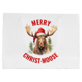 Vrolijk Christus-eland Grappige Kerstmis Moose Groot Cadeauzakje (Achterkant)