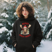 Vrolijk Christus-eland Grappige Kerstmis Moose Hoodie