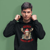 Vrolijk Christus-eland Grappige Kerstmis Moose Hoodie