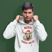 Vrolijk Christus-eland Grappige Kerstmis Moose Hoodie