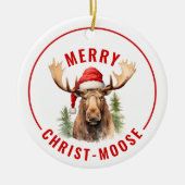 Vrolijk Christus-eland Grappige Kerstmis Moose Keramisch Ornament (Voorkant)