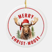 Vrolijk Christus-eland Grappige Kerstmis Moose Keramisch Ornament (Achterkant)