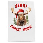Vrolijk Christus-eland Grappige Kerstmis Moose Medium Cadeauzakje (Voorkant)