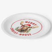 Vrolijk Christus-eland Grappige Kerstmis Moose Papieren Bordje (Gekanteld)