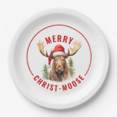 Vrolijk Christus-eland Grappige Kerstmis Moose Papieren Bordje (Voorkant)