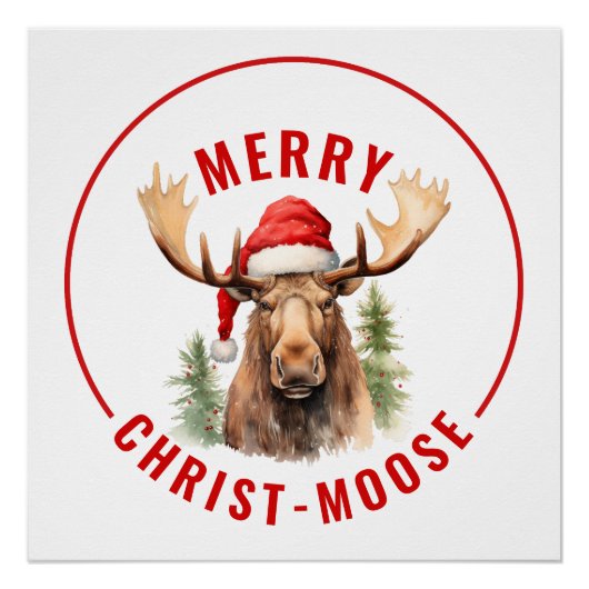Vrolijk Christus-eland Grappige Kerstmis Moose Perfect Poster (Voorkant)