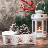 Vrolijk Christus-eland Grappige Kerstmis Moose Satijnen Lint