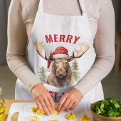 Vrolijk Christus-eland Grappige Kerstmis Moose Schort