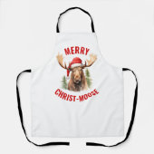 Vrolijk Christus-eland Grappige Kerstmis Moose Schort (Voorkant)