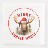 Vrolijk Christus-eland Grappige Kerstmis Moose Servet (Voorkant)
