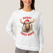 Vrolijk Christus-eland Grappige Kerstmis Moose T-shirt (Voorkant)
