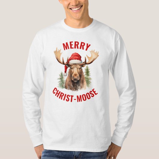 Vrolijk Christus-eland Grappige Kerstmis Moose T-shirt (Voorkant)