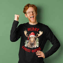Vrolijk Christus-eland Grappige Kerstmis Moose T-shirt