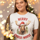 Vrolijk Christus-eland Grappige Kerstmis Moose T-shirt