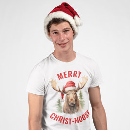 Vrolijk Christus-eland Grappige Kerstmis Moose T-shirt