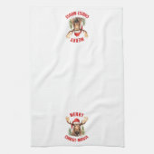 Vrolijk Christus-eland Grappige Kerstmis Moose Theedoek (Verticaal)