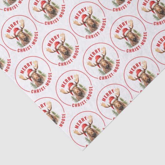 Vrolijk Christus-eland Grappige Kerstmis Moose Tissuepapier (Detail)