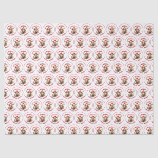 Vrolijk Christus-eland Grappige Kerstmis Moose Tissuepapier (Voorkant)