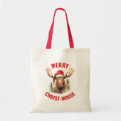 Vrolijk Christus-eland Grappige Kerstmis Moose Tote Bag (Voorkant)