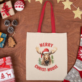 Vrolijk Christus-eland Grappige Kerstmis Moose Tote Bag
