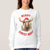 Vrolijk Christus-eland Grappige Kerstmis Moose Trui (Voorkant)