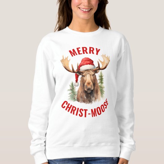 Vrolijk Christus-eland Grappige Kerstmis Moose Trui (Voorkant)