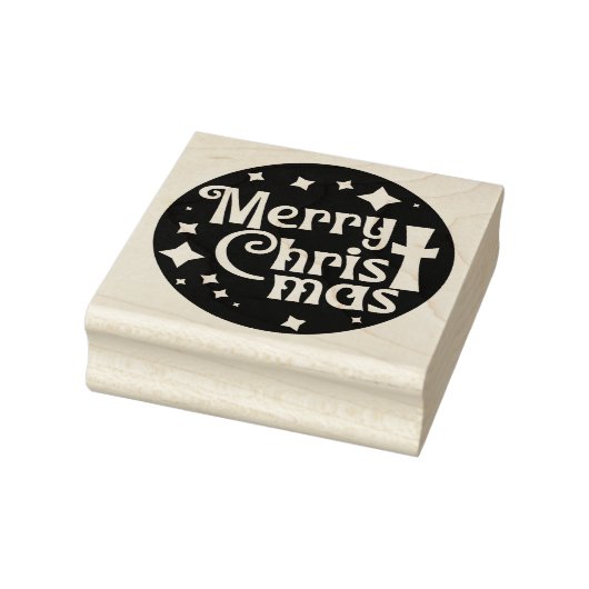 Vrolijk Christus Mas Kerstplein Hout Rubberstempel (Stempel)