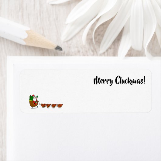 Vrolijk Cluckmas! Sinterklaas en kippen label (Insitu)