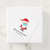 Vrolijk Covid Kerstman Sinterklaas Dragen Facemask Bedankjes Labels (In situ)