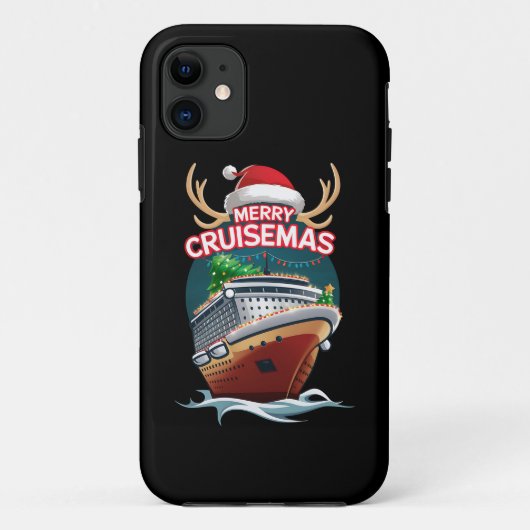 Vrolijk Cruisemas Cruiseschip Familie Kerstmis Gra Case-Mate iPhone Case (Achterkant)