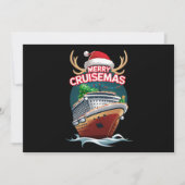 Vrolijk Cruisemas Cruiseschip Familie Kerstmis Gra Feestdagenkaart (Voorkant)