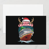 Vrolijk Cruisemas Cruiseschip Familie Kerstmis Gra Feestdagenkaart (Voorkant / Achterkant)